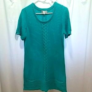 Adrienne Vittadini Sweater Dress Turquoise Size Medium